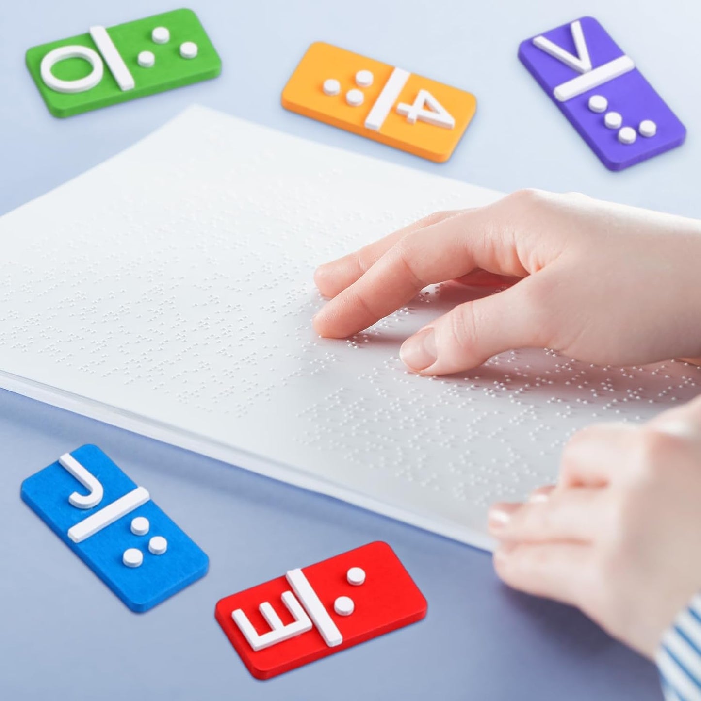 🧩 38-Piece Braille Alphabet & Number Wooden Tiles – Tactile Learning Tool for the Blind & Visually Impaired