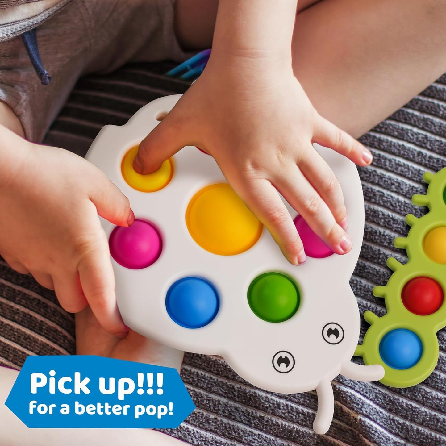 Montessori Fidget Popper Sensory Toys for Babies 10+ Months – 2-Pack Busy Toys for Toddlers Ages 1-3 – Push & Pop Bubble Toys for Fine Motor Skills, Travel & Stress Relief Fun