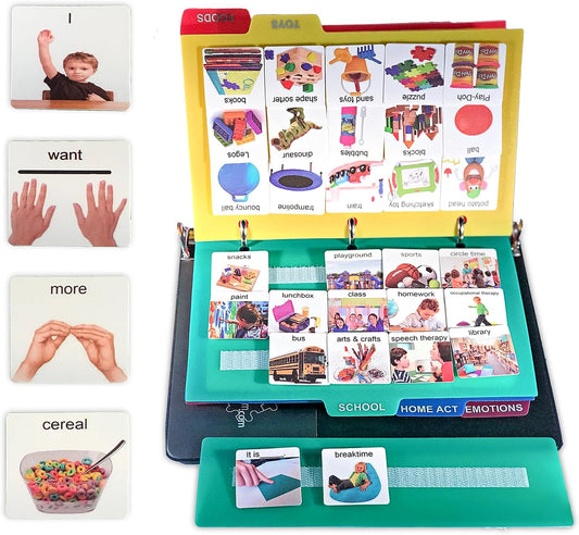 Visual Communication Book with 162 Real Photo Cards – Autism & Speech Therapy Tool for Kids with ASD, Apraxia, ADHD – Language Development & Vocabulary Builder (Large, Durable Plastic Pages)