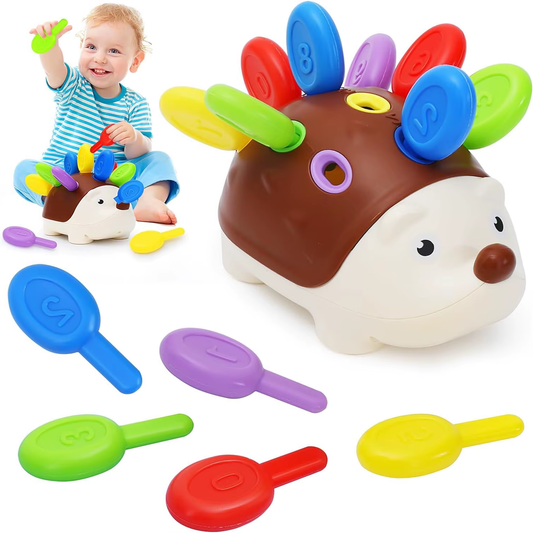 Hedgehog Fine Motor Toy for Toddlers – A Montessori-inspired educational toy designed to enhance counting, sorting, and sensory learning for young children.