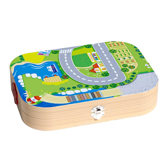 Wooden Educational Building Blocks – Fun City Construction & Stacker Set for Toddlers | Autism-Friendly Learning Toy