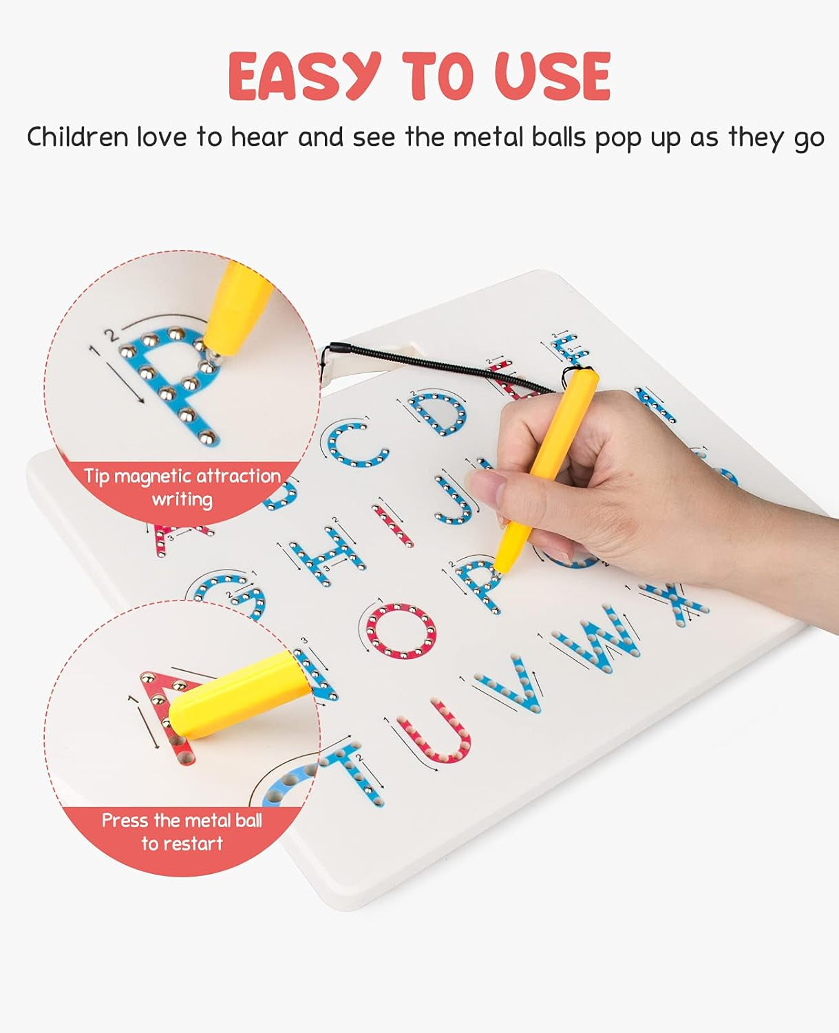 2-in-1 Double-Sided Magnetic Alphabet Tracing Board – Uppercase & Lowercase ABC Learning Toy for Toddlers and Preschoolers
