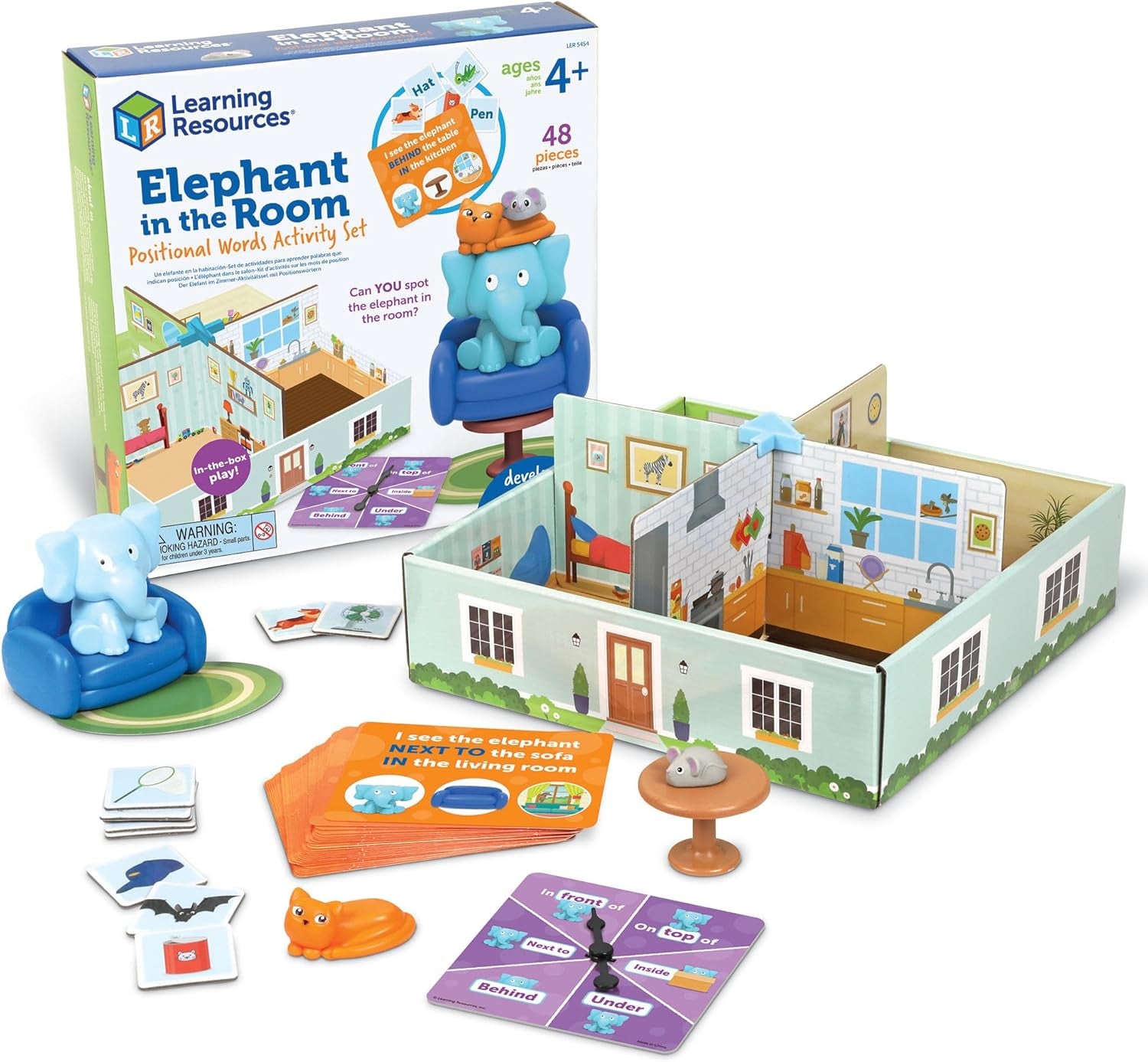 Elephant in the Room Positional Word Activity Set – Fun Educational Game for Kids 4+ | Helpful for Children with Learning Disabilities & Deaf, Educational Games, Board Games for Kids, Ages 4+