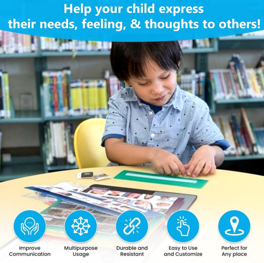 Visual Communication Book with 162 Real Photo Cards – Autism & Speech Therapy Tool for Kids with ASD, Apraxia, ADHD – Language Development & Vocabulary Builder (Large, Durable Plastic Pages)