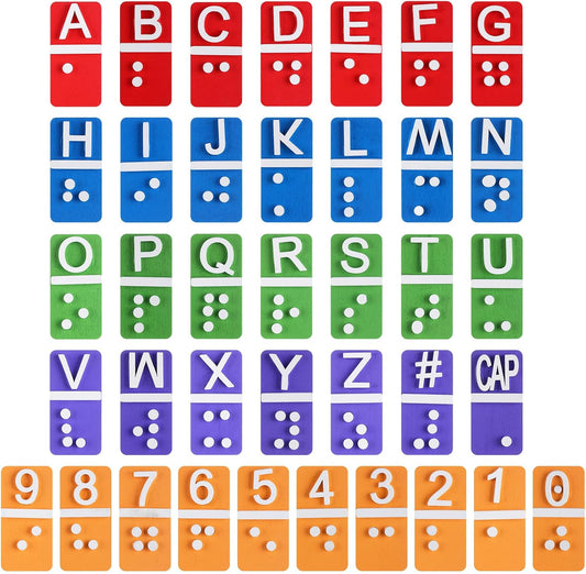 🧩 38-Piece Braille Alphabet & Number Wooden Tiles – Tactile Learning Tool for the Blind & Visually Impaired