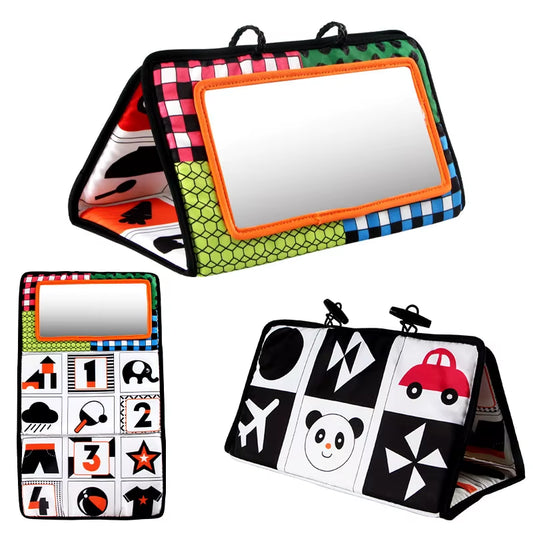 ✨ Black & White Sensory Floor Mirror | Montessori Sensory Toy for Vision Support, Motor Skills & Early Development (6–12 Months)”