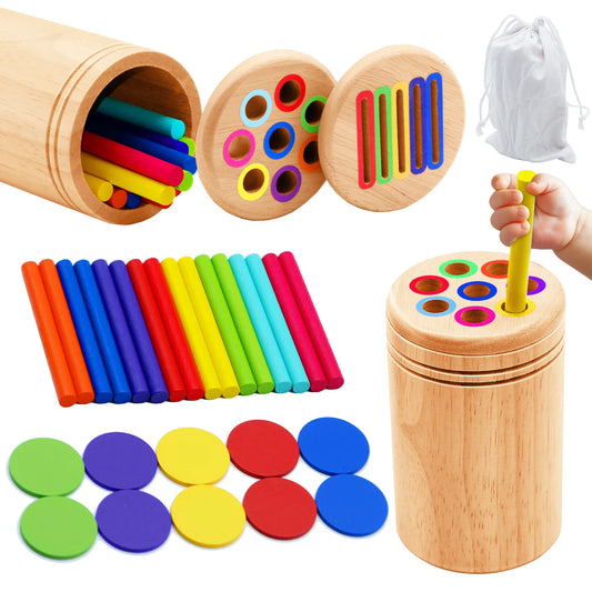 🎨 Montessori Color Sorting Toy for Toddlers | Wooden Fine Motor Skills Busy Board for Ages 1-3 | Sensory Matching Game for Infant Development | Educational Gift for 18 Month Old Boys & Girls