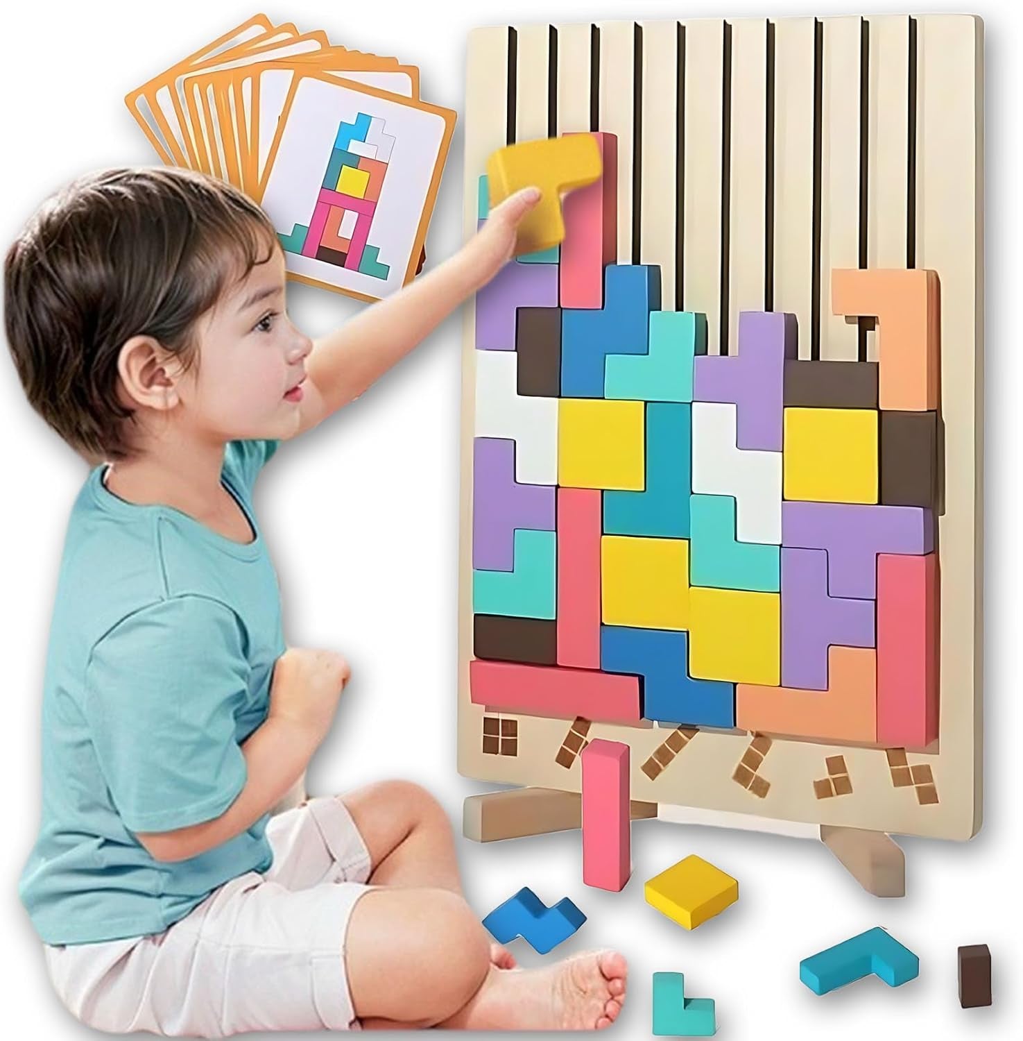 Wooden Stacking Puzzle Toy - Brain Teaser Game and Family Fun Activity, Perfect for Toys and Games Enthusiasts