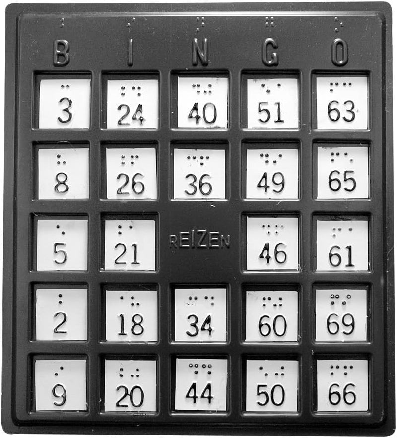 Braille Bingo Board – Durable Plastic Single Board for Visually Impaired Players