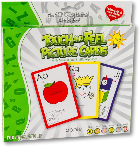 Touch & Feel Picture Cards – Multi-Sensory Alphabet Flash Cards with ASL & Braille for All Ages | Perfect for Therapy, Learning & Inclusivity